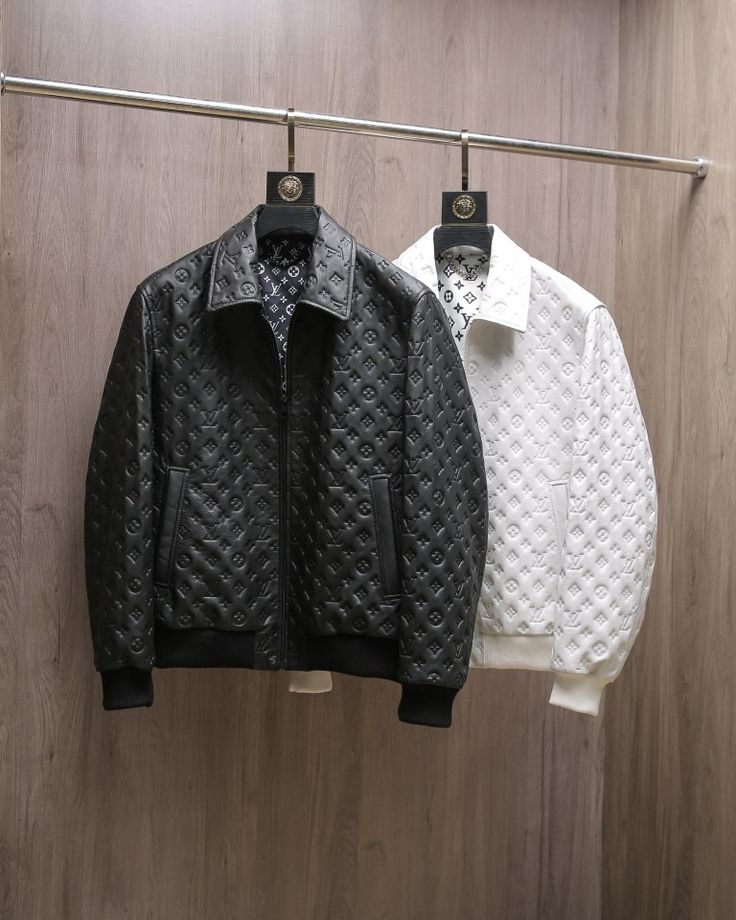 Black&White Bomber Leather Jacket